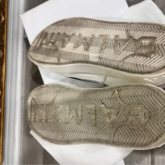 Authentic Balmain White Slip-On Sneakers