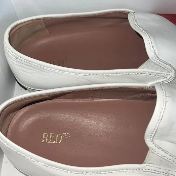 Authentic red Valentino slip on leather sneakers