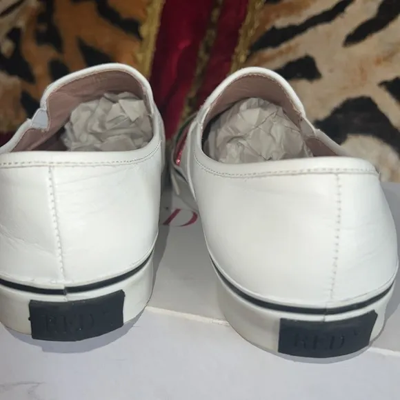 Authentic red Valentino slip on leather sneakers