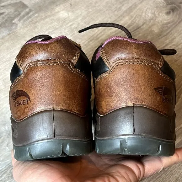 Avenger Oxford A7166‎ Safety Toe Shoes Brown Leather Womens 7.5 UK 5 EU 37.5