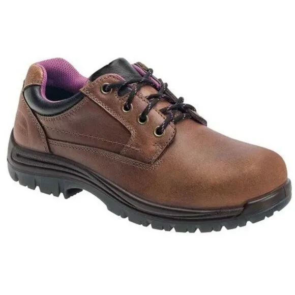 Avenger Oxford A7166‎ Safety Toe Shoes Brown Leather Womens 7.5 UK 5 EU 37.5