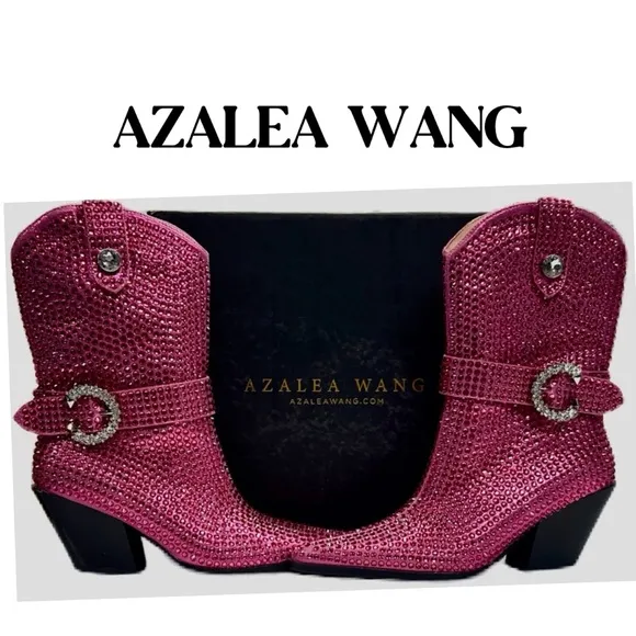 AZALEA WANG NWT SZ 7.5 Pink Embellished Women's Boots