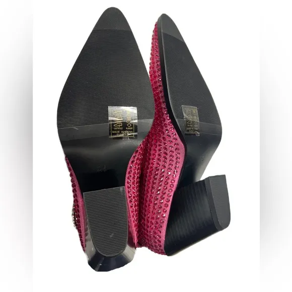 AZALEA WANG NWT SZ 7.5 Pink Embellished Women's Boots
