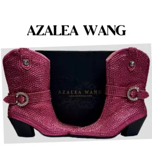 AZALEA WANG NWT SZ 7.5 Pink Embellished Women's Boots