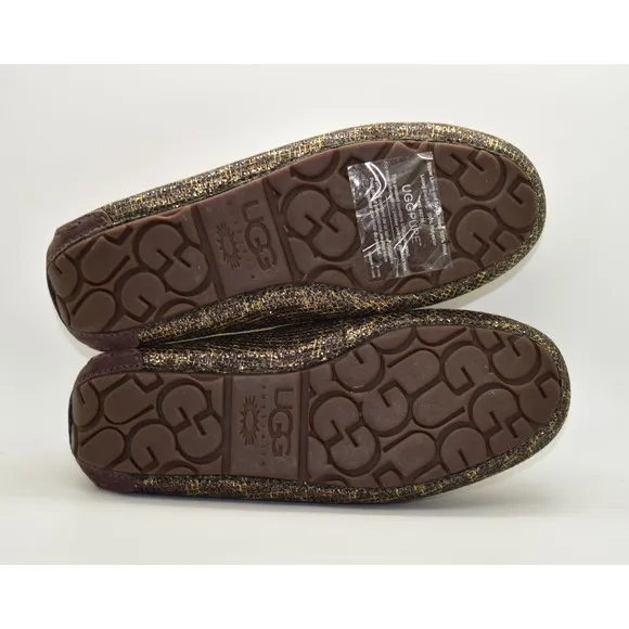 B2 NIB UGG Womens Ansley Glitter Bronze Slippers Shoes Size 5