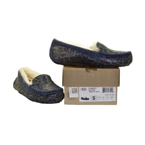 B2 NIB UGG Womens Ansley Glitter Navy Slippers Shoes Size 5