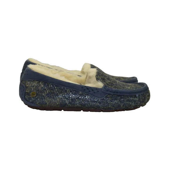 B2 NIB UGG Womens Ansley Glitter Navy Slippers Shoes Size 5