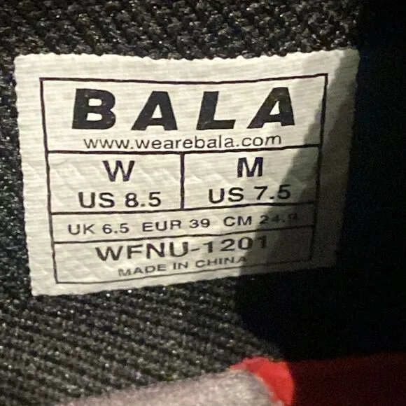 Bala Twelve 12 Comfort Shoes Nursing Black Lace Up ladies 8.5 Men’s 7.5 Unisex