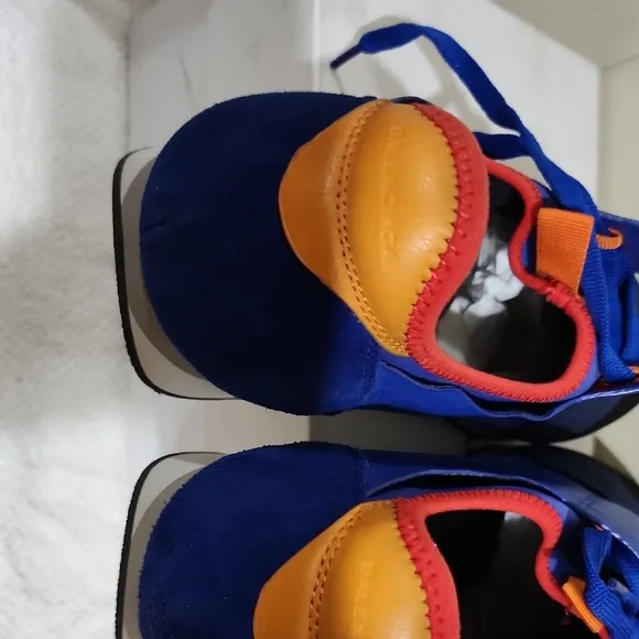 Balenciaga Blue and Black Sneakers with Slip-On Design