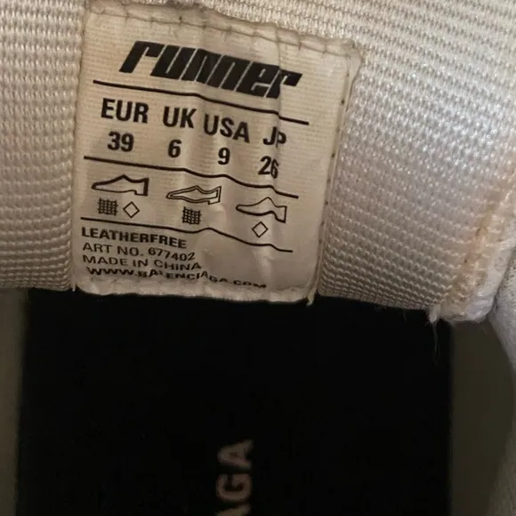 Balenciaga White and Burgundy Sneakers