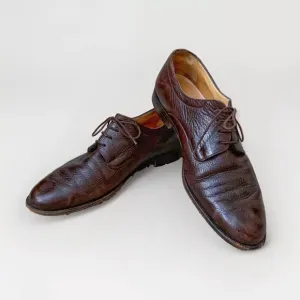 Bally Fasqua Dress Shoes Men's Size 11 D Brown Deerskin Leather Oxford Lace Up