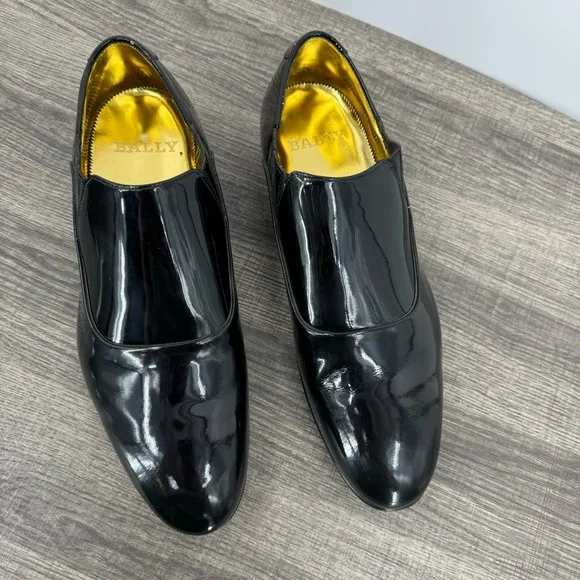 Bally Men’s Gable Patent Black Leather Dress Tuxedo Shoes Switzerland