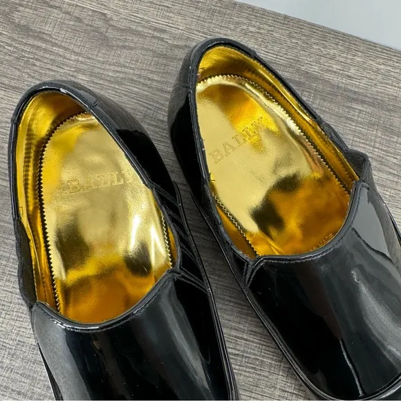 Bally Men’s Gable Patent Black Leather Dress Tuxedo Shoes Switzerland
