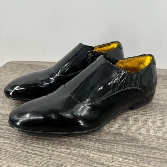 Bally Men’s Gable Patent Black Leather Dress Tuxedo Shoes Switzerland