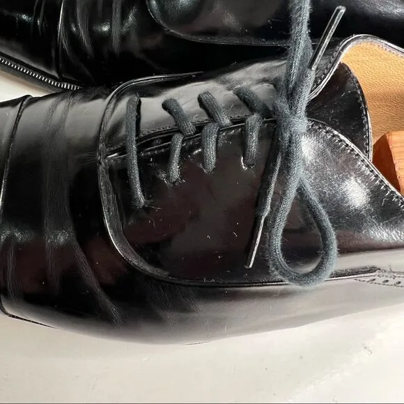 Bally Nino Black Leather cap toe Oxford dress shoes