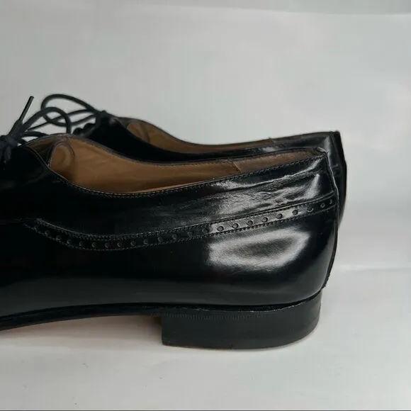 Bally Nino Black Leather cap toe Oxford dress shoes
