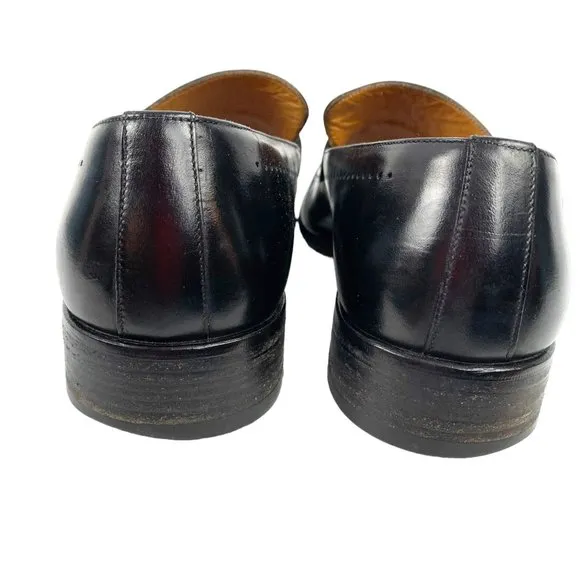 BALLY Toriel Black Leather Brogue Strap Slip on‎ Dress Shoes
