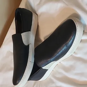 Banana Republic Black Leather Slip On Sneakers—13