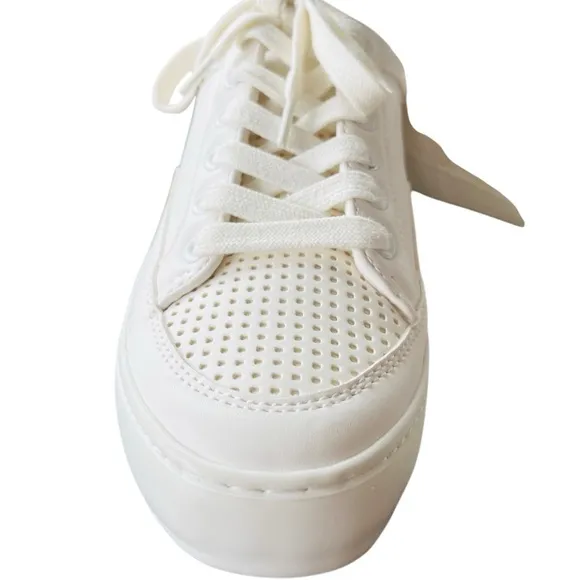 Banana Republic Factory bright white Perforated faux leather sneakers size 7.
