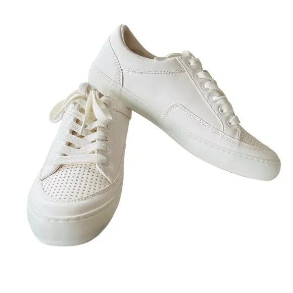 Banana Republic Factory bright white Perforated faux leather sneakers size 7.
