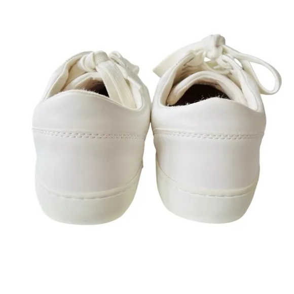 Banana Republic Factory bright white Perforated faux leather sneakers size 7.