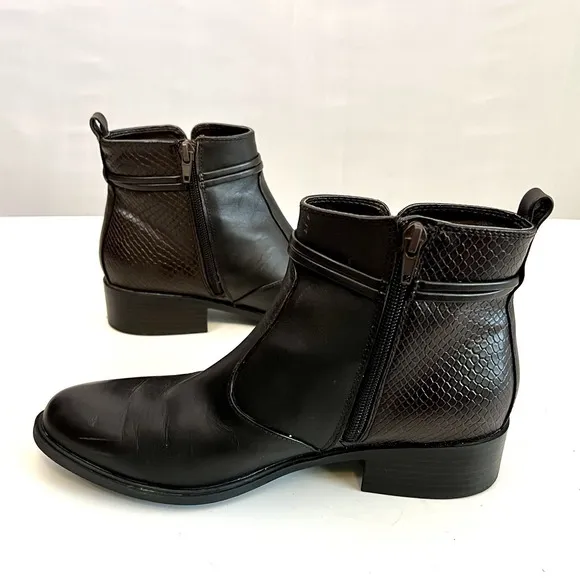 Bandolino Womens Brown Leather Danny Ankle Boots Size 7.5 EUC