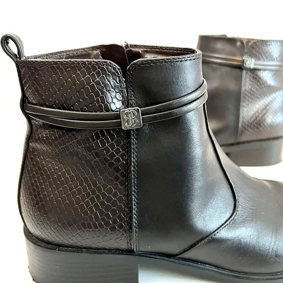 Bandolino Womens Brown Leather Danny Ankle Boots Size 7.5 EUC