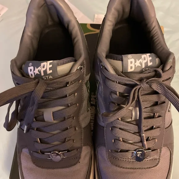 Bape Gray Sneakers for Casual Style