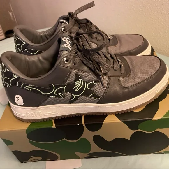 Bape Gray Sneakers for Casual Style