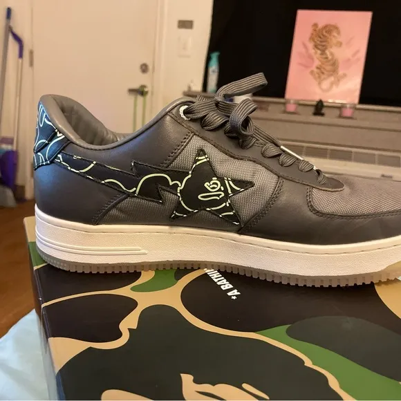 Bape Gray Sneakers for Casual Style