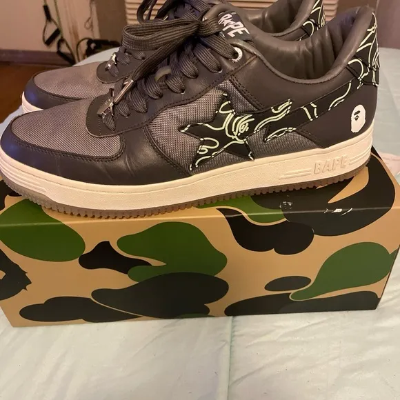 Bape Gray Sneakers for Casual Style