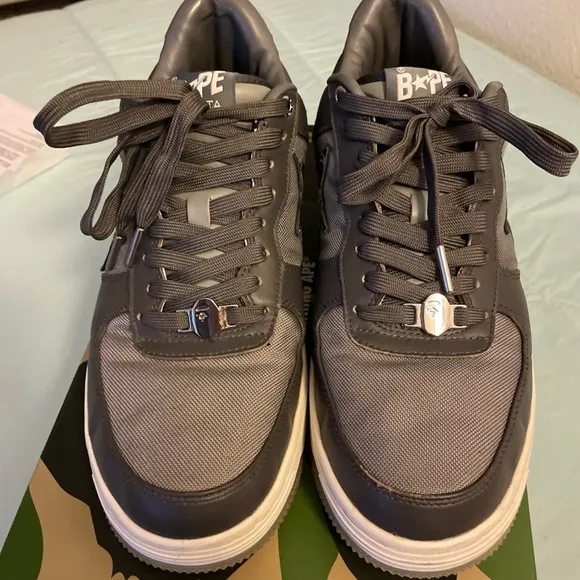 Bape Gray Sneakers for Casual Style