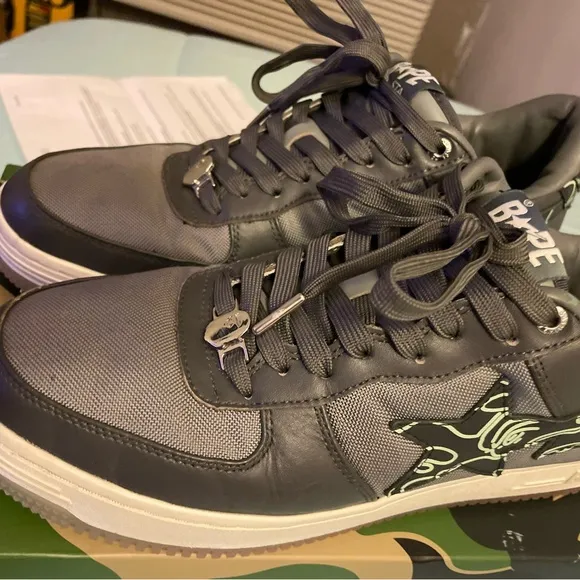 Bape Gray Sneakers for Casual Style