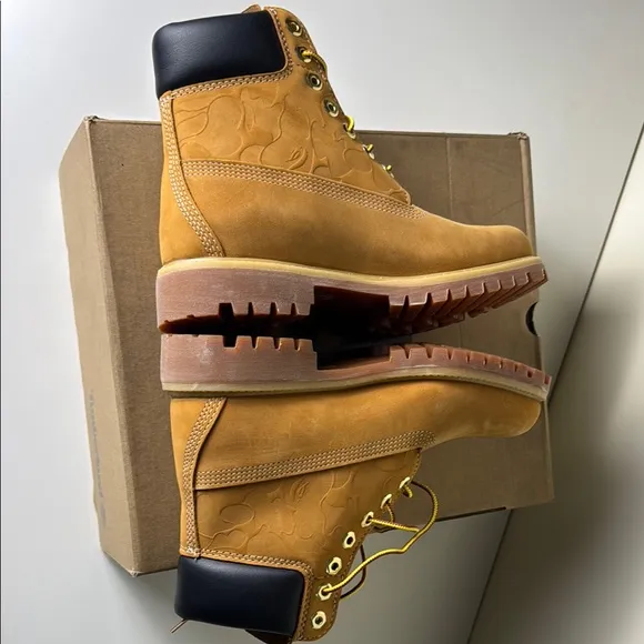 Bape x Timberland Tan Boots Undefeated