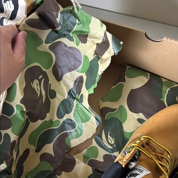 Bape x Timberland Tan Boots Undefeated