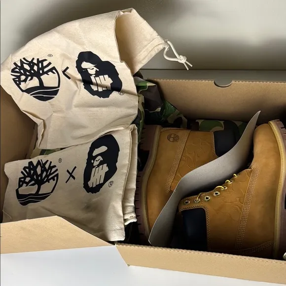 Bape x Timberland Tan Boots Undefeated