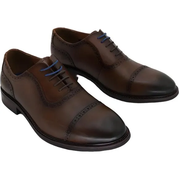 Bar III Men's Ashfordd Leather Brogue Dress Shoe Cap Toe - Size 11