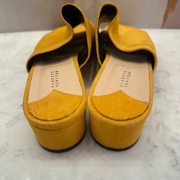 Barney’s New York Vero Cuoio Suede Mule Shoes Sandals Yellow Women’s Sz 7 Italy