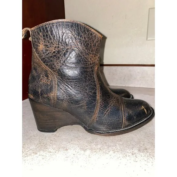 Bed Stu Gentry Vintage-Style Leather Ankle Boots Size 7.5