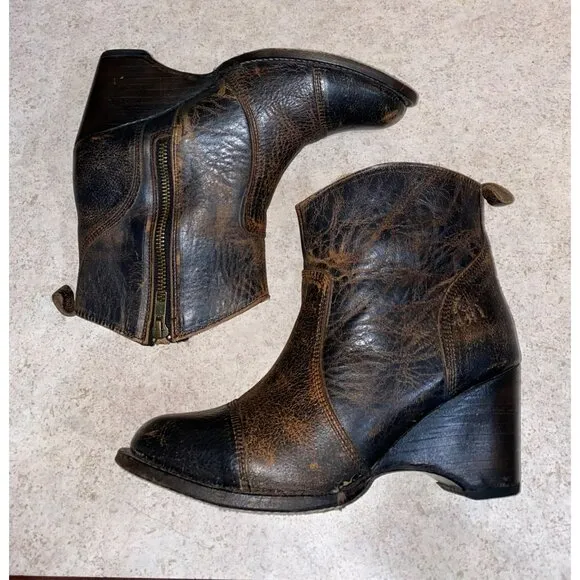 Bed Stu Gentry Vintage-Style Leather Ankle Boots Size 7.5