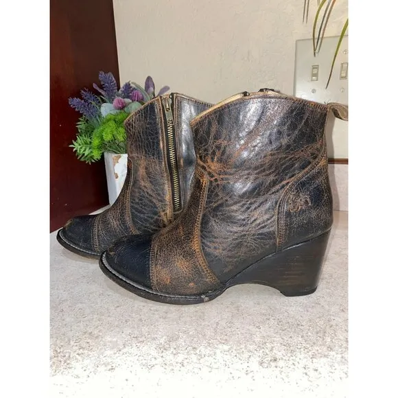 Bed Stu Gentry Vintage-Style Leather Ankle Boots Size 7.5