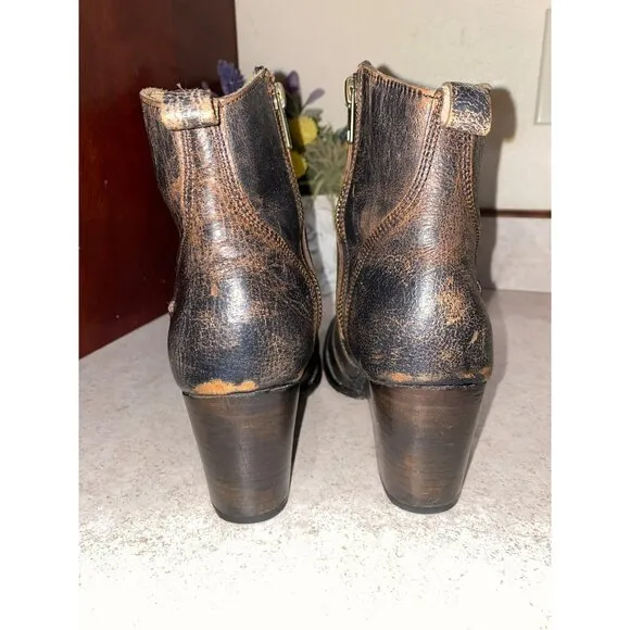 Bed Stu Gentry Vintage-Style Leather Ankle Boots Size 7.5