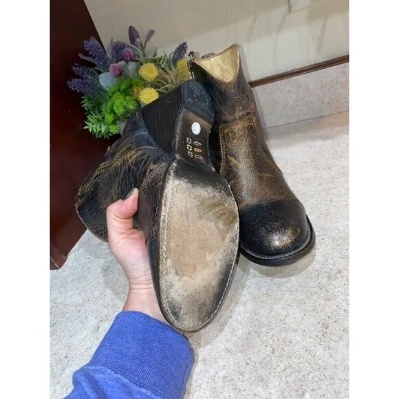 Bed Stu Gentry Vintage-Style Leather Ankle Boots Size 7.5