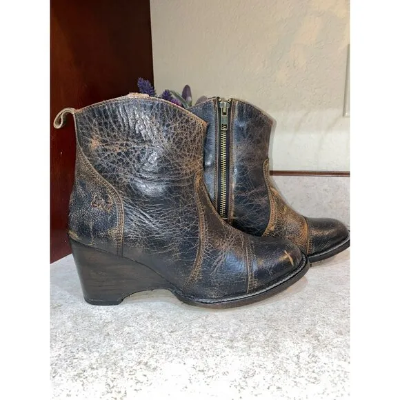 Bed Stu Gentry Vintage-Style Leather Ankle Boots Size 7.5
