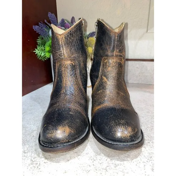 Bed Stu Gentry Vintage-Style Leather Ankle Boots Size 7.5
