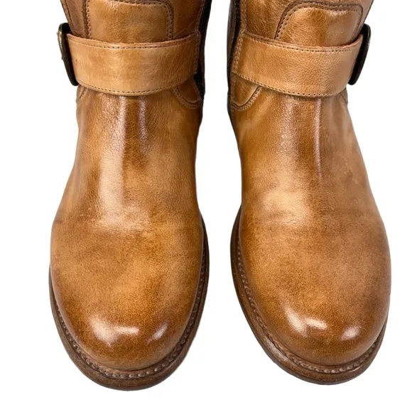 BED STU Gogo Lug Womens 7.5 Tan Rustic Tall Leather Boots Cobbler Series Moto