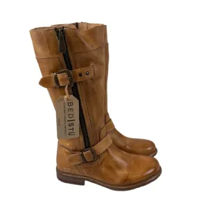 BED STU Gogo Lug Womens 7.5 Tan Rustic Tall Leather Boots Cobbler Series Moto