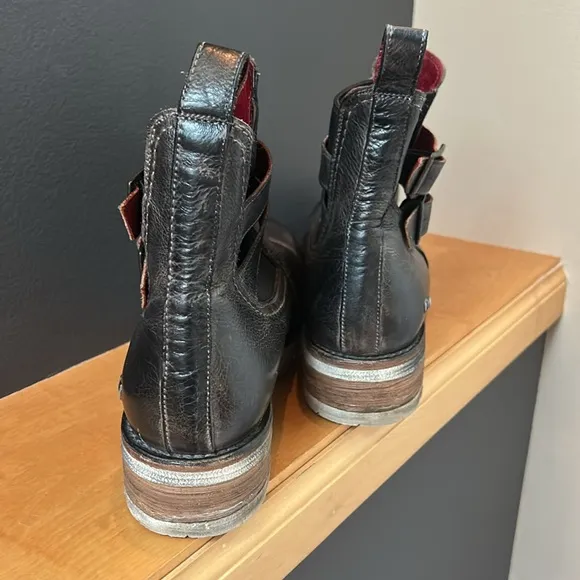 BedStu Ginger Leather Boots - Black Rustic