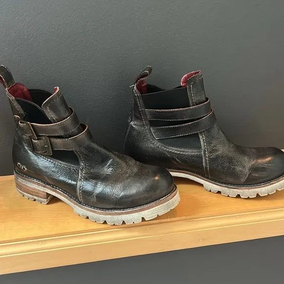 BedStu Ginger Leather Boots - Black Rustic
