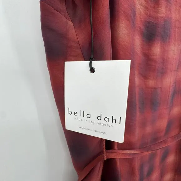 Bella Dahl NWT V-Neck Cami Slip Dress Sz L Red Plaid TENCEL Made in USA $196